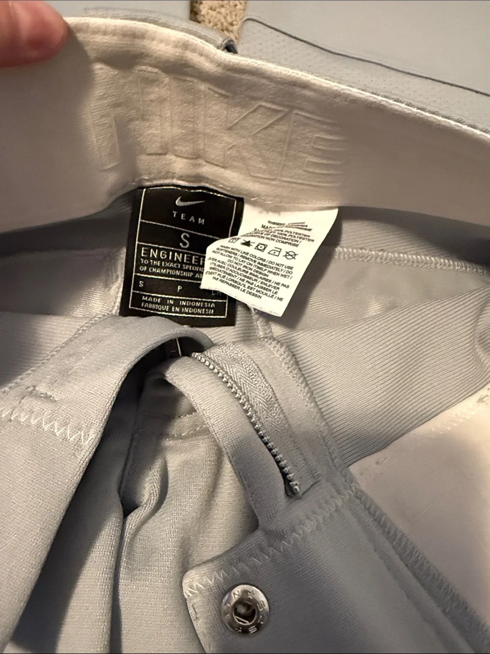 Nike Light Gray Baseball Pants with Black Swoosh